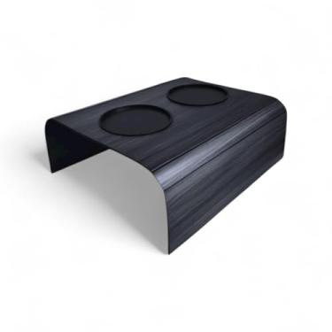 Imagem de SofaCup Duo, Suporte para Copos de Braço de Sofá em MDF, 2 Porta-Copos Pretos, Ideal para Sala de TV (preto)