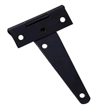 Imagem de 6 peças de ferragens de aço inoxidável de 10 cm em forma de T com dobradiças à prova de ferrugem com dobradiças dobradiças pretas para janelas, cercas e dobradiças de portas de celeiro