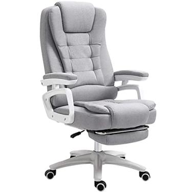 Imagem de SGeneE Cadeira de computador de escritório cadeira de mesa de computador, cadeira executiva de tecido com apoios de braços, cadeira de escritório reclinável, altura ajustável, adequada para estudo de