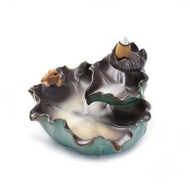 Imagem de Suporte de incenso Zen Decor Queimador de incenso cascata cerâmica refluxo incensário artesanal adequado para sua aromaterapia (cor: A)