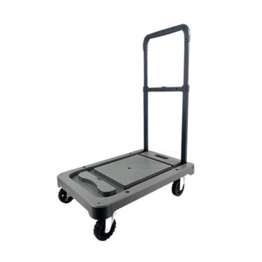 Imagem de Carrinho de mesa dobrável - Caminhão portátil push-pull para fácil carregamento e armazenamento - Carrinho de mão de compras versátil para trailers e transporte (cinza)