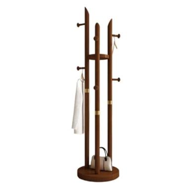 Imagem de SLGGPJBU Cabideiro de madeira que economiza espaço, suporte para casaco de árvore, para corredor, dormitório, entrada, suporte de roupas