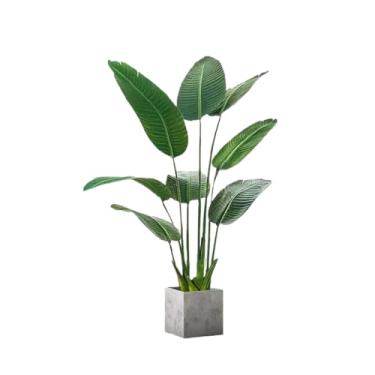 Imagem de SLGGPJBU Plantas artificiais simuladas plantas verdes de alta qualidade e luxuosas decorações de flores simuladas plantas em vasos grandes biônicas plantas falsas árvores de sala de estar bonsai