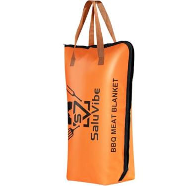 Imagem de Cobertor de churrasco para descanso de carne, saco de descanso de carne isolado para defumador com boca larga, pano Oxford reutilizável e lavável, cobertor de peito de churrasco resistente a rasgos