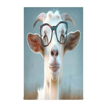 Imagem de Wassud Toalhas de cozinha engraçadas de cabra panos de prato de cozinha 1 pacote de panos de prato macios com laço para pendurar toalha de mão super absorvente de secagem rápida toalhas de chá de mesa