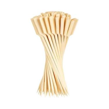 Imagem de 100 Espetos De Madeira Para Churrasco, Palitos De Bambu Para Hambúrgue