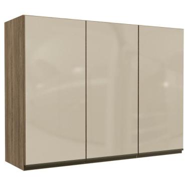 Imagem de Armario Aereo 3p Vidro 120 Cm Mdp Maxxi G767 Nogal Kappesberg Nogal