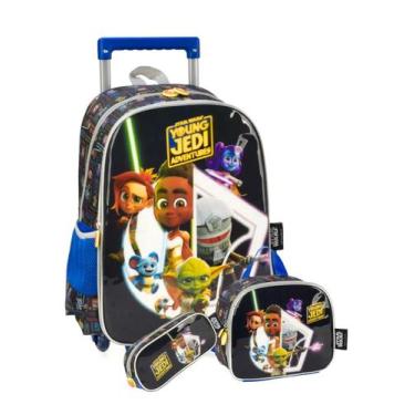Imagem de Kit Escolar Star Wars Mochila Rodas + Lancheira + Estojo - Luxcel