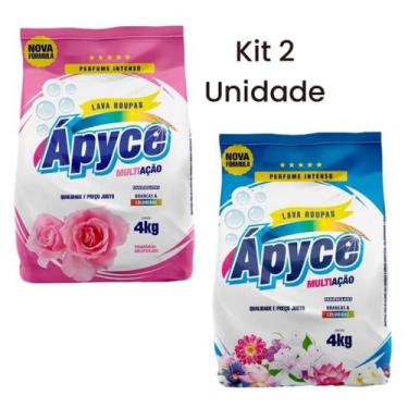 Imagem de kit 2 Sabão em pó lava roupas 4 kg Apyce Multiação e Encapsulada - Ápy