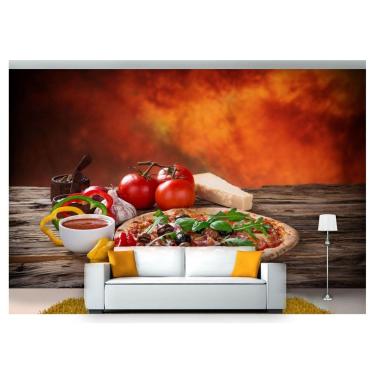 Imagem de Papel De Parede Rodízio Pizza Gourmet 3D Al147