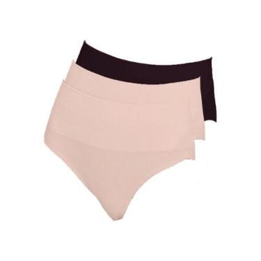 Imagem de Kit com 3 Calcinhas Alta Hope 33110 Colorido, Bege, P