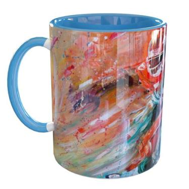 Imagem de Caneca Porcelana Futebol Americano - Pense Canecas, Azul Claro