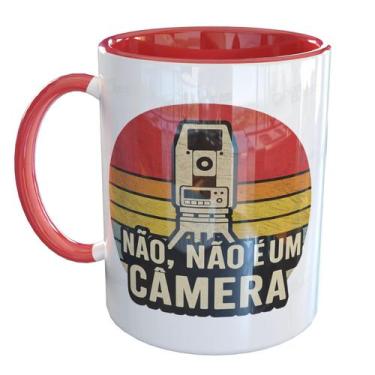 Imagem de Caneca Porcelana Agrimensura Divertida - Pense Canecas, Vermelho