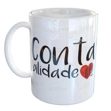 Imagem de Caneca Porcelana Contabilidade - Pense Canecas, Branco