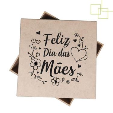 Imagem de Caixa em MDF Presente Multiuso Dia das Mães Tema Floral 15x15x5 - Expr
