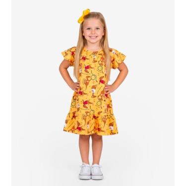 Imagem de Vestido Infantil Com Manga Godê Select Laranja, 8, Laranja