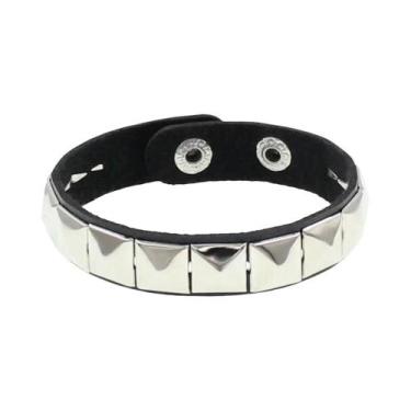 Imagem de Pulseira Unissex Punk Gótica Rock Com Pontas E Rebites, Bracelete De P