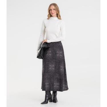 Imagem de Saia Midi Feminina Em Viscotorcion Rovitex Preto, GG, Preto