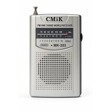 Imagem de Mini rádio AM/FM de bolso portátil de pilha no estilo antigo MK-203 TG