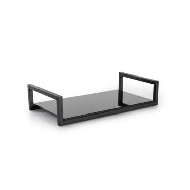 Imagem de Bandeja Decorativa Frame 27cm Vidro e Aço Suporte P/ Objetos - Forma, 