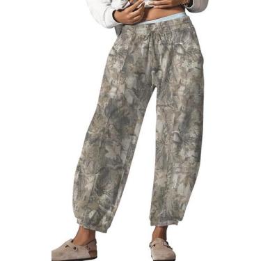 Imagem de Calça de moletom feminina Sujama Leopard Print Baggy Barrel 2026