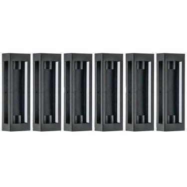 Imagem de Kit 6 Arandelas Pretas Prime 13x8x40cm 2 Lâmpadas E27 Dital Luminárias Externas Internas