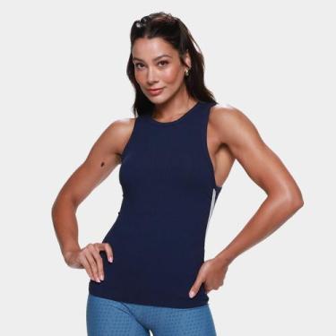 Imagem de Regata Colcci Canelada Feminina, Azul, EP