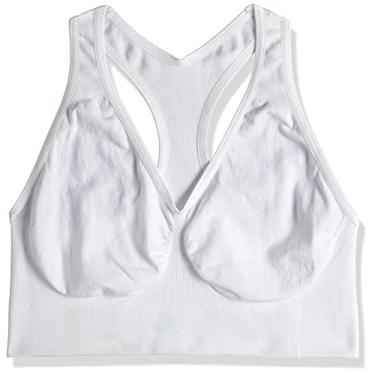 Imagem de Hanes Sutiã feminino Get Cozy Racerback sem aro com ajuste ComfortFlex MHG39F, Branco, P