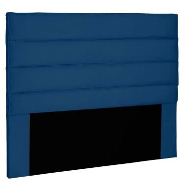 Imagem de Cabeceira Casal 1,40m La Italiana Suede Azul Marinho