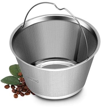 Imagem de Filtros de café permanentes reutilizáveis de 4 xícaras, filtros de café de 4 xícaras, encaixe perfeito para cafeteiras e cafeteiras, substitua os filtros de café de 4 xícaras Mr Coffee Gold Tone