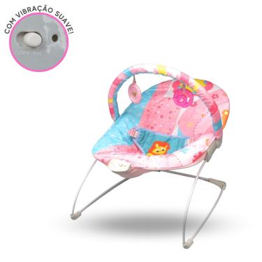 Imagem de Cadeirinha Bebê Rosa Descanso Vibratória c/ Brinquedos 11 Kg