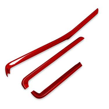 Imagem de FINMOKAL Tira de instrumentos de painel de console vermelho fibra de carbono para Corvette C8 Z51 2020-2022