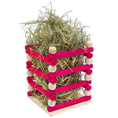 Imagem de Porta Feno Colorido de Madeira Pínus 15x22cm Para Roedores