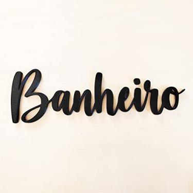 Imagem de Adorno Banheiro/Placa De Sinalização, Quadro Decorativo, lettering - 25cm - Toque 3D Cor:Preto