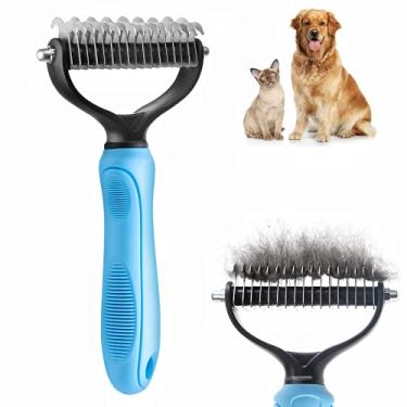Imagem de Tsxurepaw Ancinho de subpelo para cães, pente de descarte de 2 lados para gatos e cães grandes, pelo duplo, pentes para gatos de pelo longo, escova Husky com 26 dentes