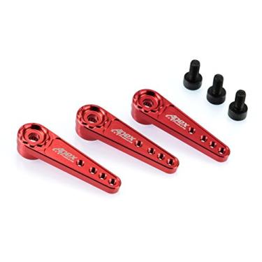 Imagem de Apex RC Products Chifre Servo de Alumínio Vermelho 25T Futaba/Savox – Pacote com 3 #8028
