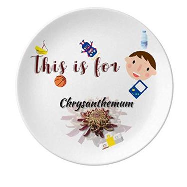Imagem de Flores crisântemos flor lindamente prato de porcelana jantar prato redondo menino homem