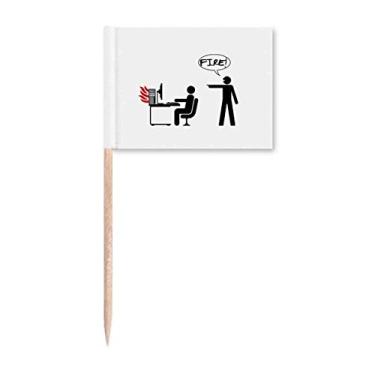 Imagem de Fire Computer Work Desk Art Deco Presente Fashion Toothpick Flags Marcador Decoração de Festa
