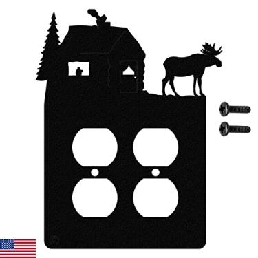 Imagem de Alce & Cabine interruptor de luz e tomada de tomada placas de parede, Double Power, Black