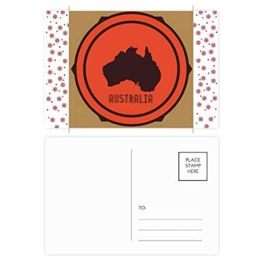 Imagem de Mapa da Austrália, ilustração vermelha e preta, Natal, Natal, celebração, cartão postal Blessing Mailing Card