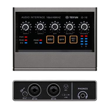 Imagem de Q-16 Som Mixer áudio Profissional Cartão de monitoramento canal guitarra elétrica gravação ao vivo para interface estúdio cantando DJ