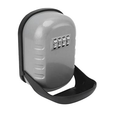 Imagem de Caixa de Bloqueio de Chave, Caixa de Senha de Chave de Liga de Alumínio 10000 Combinação à Prova d'água para Casa (Flash Prateado)