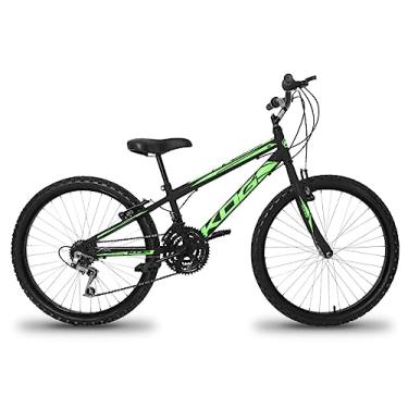 Imagem de Bicicleta Infantil Aro 24 KOG Masculina 18 Marcha, Preto e Verde