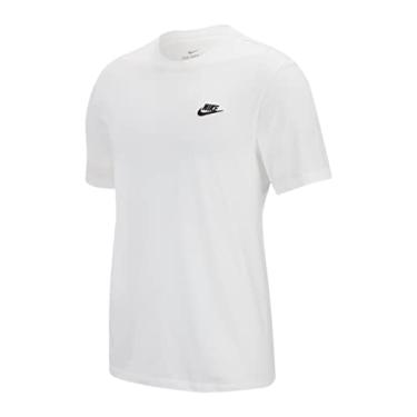 Imagem de Camiseta masculina Nike Sportswear Club, camisa Nike para homens com ajuste clássico, branco/preto, 2GG-T