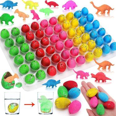 Imagem de 60 Pcs Ovos de Dinossauro Eclodem Crescer na Água Dino Ovos de Páscoa com Mini Dinossauro Figuras Brinquedos Dentro para Crianças Meninos Ovo Caça jog