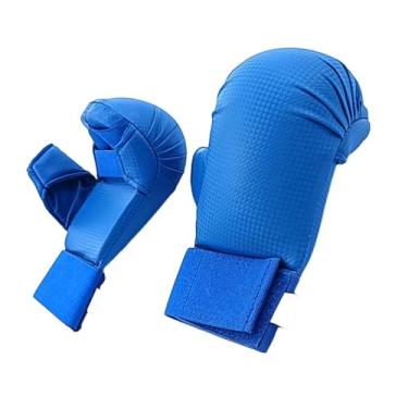 Imagem de kowaku Luvas de boxe mma, envoltórios de pulso, luvas respiráveis de karatê, luvas de kickboxing para muay thai, sparring, treino mma, azul S