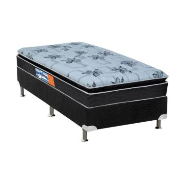 Imagem de  Cama Box Solteiro: Colchão Espuma Probel D28 Guarda Costas Premium Multi Firme + Base CRC Suede Black(88x188)