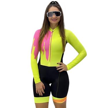 Imagem de Conjunto de camisa de ciclismo feminino de uma peça e shorts PP-4GG, Multicolorido 1, 3G
