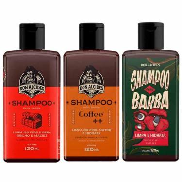 Imagem de Kit 3X Shampoo Para Barba Negra Coffee Guaraná Don Alcides