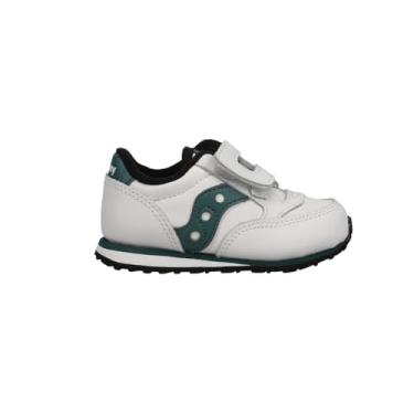 Imagem de Saucony Tênis infantil unissex para bebês com gancho e laço de jazz, Branco/Verde, 4 Little Kid